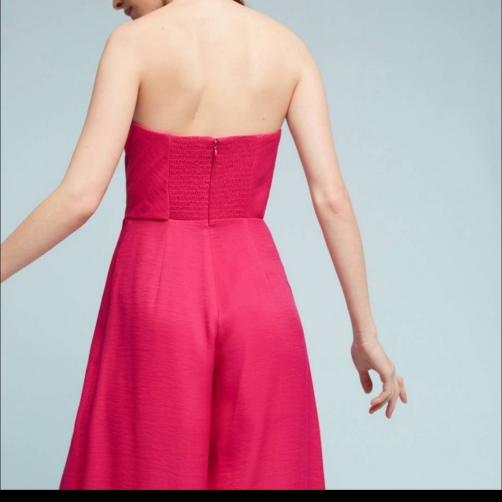 Maeve Hot Pink Strapless Jumpsuit - Picture 3 of 10